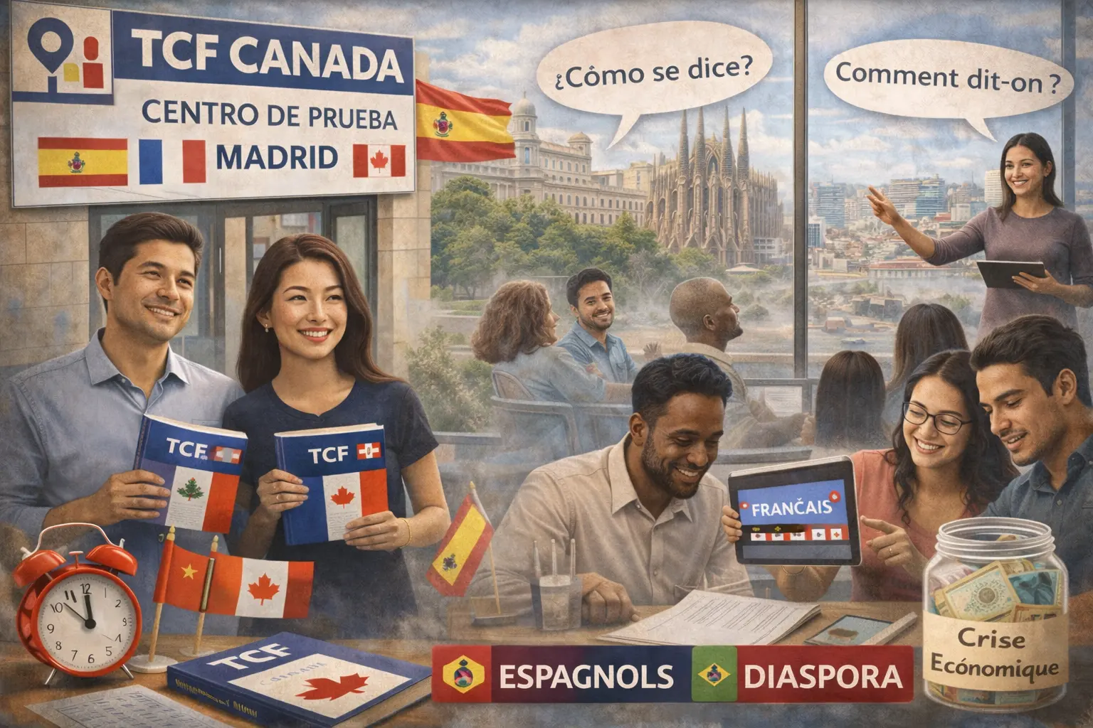TCF Canada en Espagne 2026 : Centres Madrid/Barcelone, Défi Espagnol : Français, Diaspora Latino-Américaine